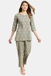 Prakrti Cloth Cafe Cotton Pyajama Set - Grey — thumbnail 1