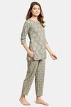 Prakrti Cloth Cafe Cotton Pyajama Set - Grey — thumbnail 2