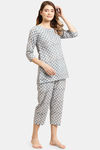 Prakrti Cloth Cafe Cotton Pyajama Set - Blue — thumbnail 2