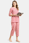 Prakrti Cloth Cafe Cotton Pyajama Set - Pink — thumbnail 4