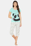Lounge Dreams Cotton Capri Set - White — thumbnail 1