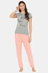 Lounge Dreams Cotton Night Suit - Peach — thumbnail 1