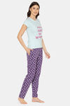 Lounge Dreams Cotton Night Suit - Purple — thumbnail 2