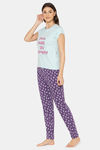 Lounge Dreams Cotton Night Suit - Purple — thumbnail 4