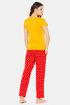 Lounge Dreams Cotton Night Suit - Red — thumbnail 2