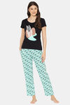 Lounge Dreams Cotton Night Suit - Aqua Blue — thumbnail 1