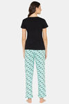 Lounge Dreams Cotton Night Suit - Aqua Blue — thumbnail 2