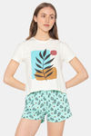 Lounge Dreams Cotton Shorts Set - Off White — thumbnail 1