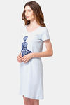 Lounge Dreams Cotton Mid Length Nightdress - Blue — thumbnail 2