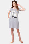 Lounge Dreams Cotton Mid Length Nightdress - Grey — thumbnail 5