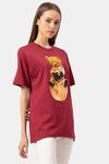 Lounge Dreams Cotton T-Shirt - Burgundy — thumbnail 2