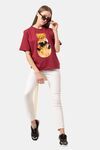 Lounge Dreams Cotton T-Shirt - Burgundy — thumbnail 5