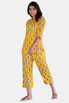 Navyas Fashion Cotton Loungewear Dress - Yellow and Grey — thumbnail 2