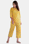 Navyas Fashion Cotton Loungewear Dress - Yellow and Grey — thumbnail 6