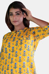 Navyas Fashion Cotton Loungewear Dress - Yellow and Grey — thumbnail 7