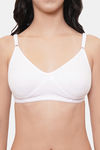 LILY Everyday Single Layered Non Wired 3/4th Coverage T-Shirt Bra - White — thumbnail 4