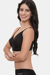 LILY Everyday Single Layered Non Wired 3/4th Coverage Minimiser Bra - Black — thumbnail 3