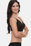 LILY Everyday Single Layered Non Wired 3/4th Coverage Minimiser Bra - Black — thumbnail 5