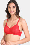 LILY Everyday Single Layered Non Wired 3/4th Coverage Minimiser Bra - Red — thumbnail 3