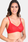 LILY Everyday Single Layered Non Wired 3/4th Coverage Minimiser Bra - Red — thumbnail 5