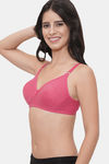 LILY Double Layered Non Wired 3/4th Coverage T-Shirt Bra - Pink — thumbnail 3