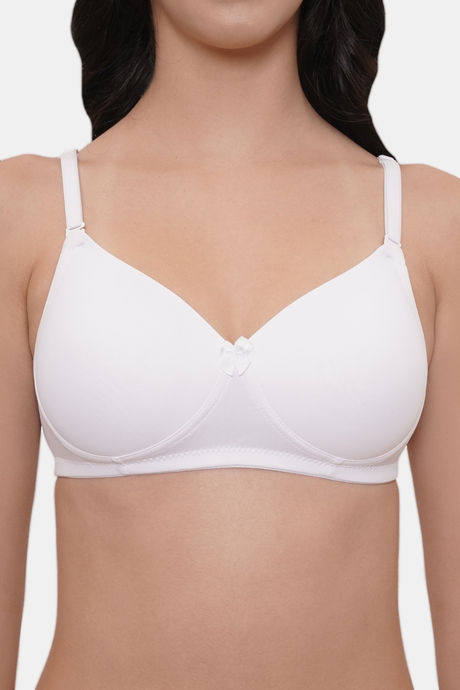 LILY Seamless Padded Non Wired 3/4th Coverage T-Shirt Bra - White — image 4