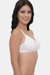 LILY Seamless Padded Non Wired 3/4th Coverage T-Shirt Bra - White — thumbnail 5