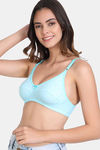Lily Single Layered Non-Wired 3/4th Coverage Sag Lift Bra - Sky Blue — thumbnail 3