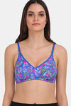 Lily Single Layered Non Wired High / 3/4Th + Coverage T-Shirt Bra - Blue — thumbnail 1