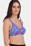 Lily Single Layered Non Wired High / 3/4Th + Coverage T-Shirt Bra - Blue — thumbnail 5