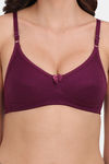 Lily Single Layered Non Wired High / 3/4Th + Coverage T-Shirt Bra - Wine — thumbnail 4