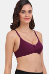 Lily Single Layered Non Wired High / 3/4Th + Coverage T-Shirt Bra - Wine — thumbnail 5