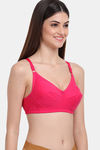 Lily Double Layered Non-Wired 3/4Th Coverage Blouse Bra - Dark Pink — thumbnail 5