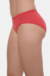 Lily Mid Rise Cotton Hipster Panty (Pack of 3) - Coral Maroon Purple — thumbnail 4