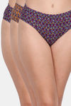 Lily Cotton Printed Hipster Panty (Pack of 3) - Blue-Brown-Blue — thumbnail 1