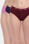 Lily Medium Rise Three-Fourth Coverage Hipster Panty (Pack of 3) - Multicolor — thumbnail 1