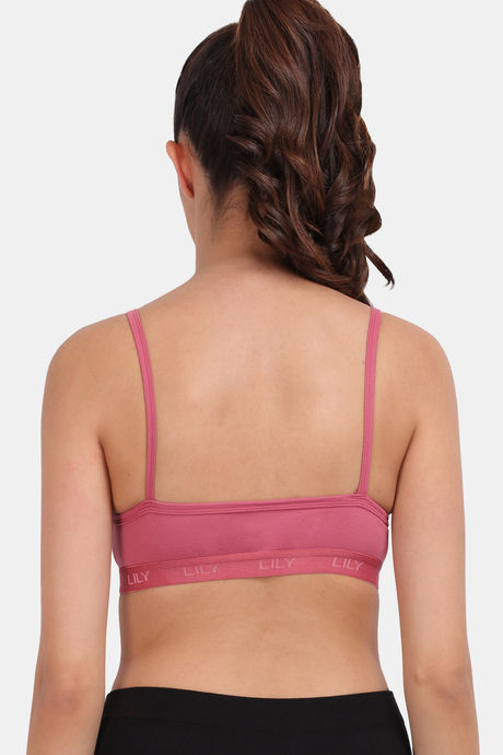 Lily Medium Impact Nouveau Stretch Slip On Sports Bra - Onion Pink — image 2