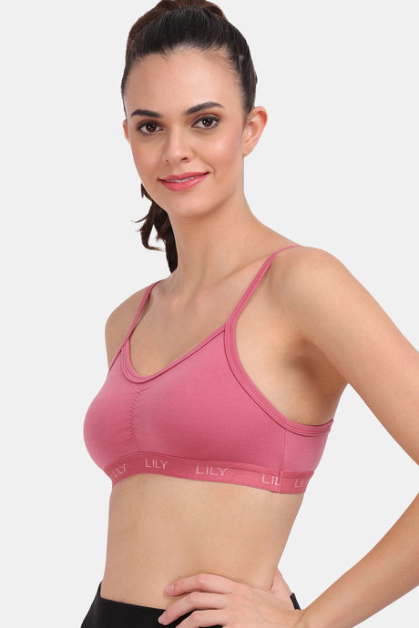Lily Medium Impact Nouveau Stretch Slip On Sports Bra - Onion Pink — image 3