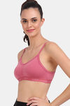 Lily Medium Impact Nouveau Stretch Slip On Sports Bra - Onion Pink — thumbnail 3