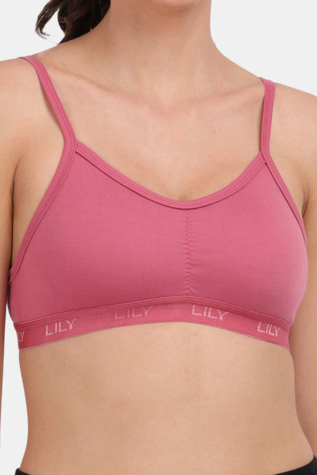 Lily Medium Impact Nouveau Stretch Slip On Sports Bra - Onion Pink — image 4