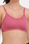 Lily Medium Impact Nouveau Stretch Slip On Sports Bra - Onion Pink — thumbnail 4
