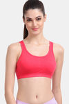 Lily Easy Movement Slip On Padded Sports Bra - Carrot — thumbnail 1