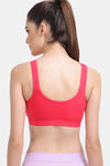 Lily Easy Movement Slip On Padded Sports Bra - Carrot — thumbnail 2
