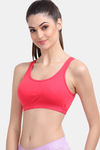 Lily Easy Movement Slip On Padded Sports Bra - Carrot — thumbnail 3
