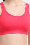 Lily Easy Movement Slip On Padded Sports Bra - Carrot — thumbnail 4