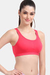 Lily Easy Movement Slip On Padded Sports Bra - Carrot — thumbnail 5