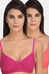 Tipsy Single Layered Non-Wired 3/4Th Coverage Super Support Bra (Pack of 2) - Multicolor — thumbnail 1