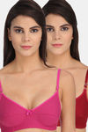 Tipsy Single Layered Non-Wired 3/4Th Coverage Super Support Bra (Pack of 2) - Multicolor — thumbnail 1