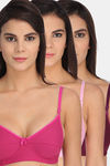 Tipsy Single Layered Non-Wired 3/4Th Coverage Super Support Bra (Pack of 3) - Multicolor — thumbnail 1