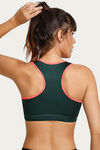 Zelocity Sports Bra With Removable Padding - Grey N Green — thumbnail 3